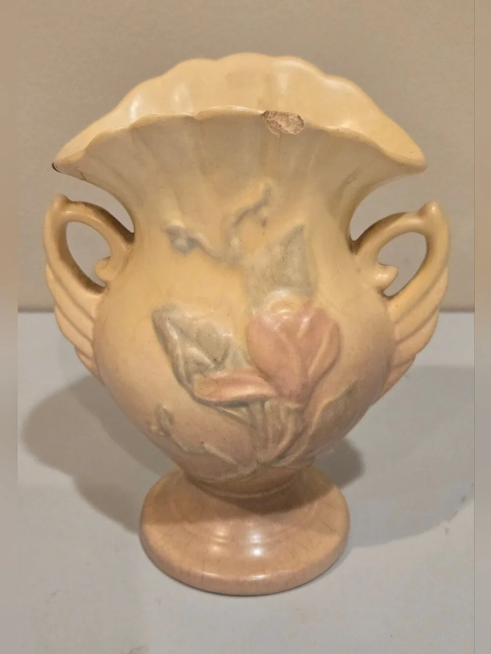 Vintage Hull Pottery 2 Handle Magnolia Vase